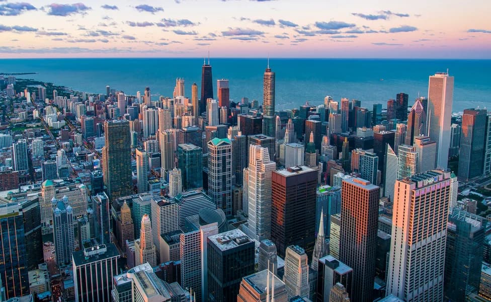 Chicago skyline in Illinois